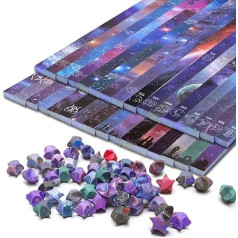 2160 Stück Sternbilder gedruckt Origami-Stern-Papierstreifen, Windspeed Origami-Stern-Papierstreifen, Galaxie, Glücksstern, Papierstreifen für Bastelarbeiten, Basteln
