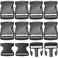 Hocansen Pack of 10 Backpack Plastic Slider Buckles Plastic Black Curve Slider Adjuster Replacement