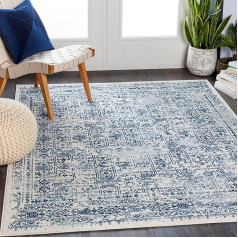 Surya Marrakech Vintage Rug - Oriental Rug Living Room, Dining Room, Bedroom - Oriental Boho Rug, Short Pile Rug for Easy Care - Large Rug 160 x 215 cm, Dark Blue