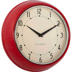 Vintage Home Plint Retro Wall Clock Kitchen Clock Danish Design Wall Clock Metal Red