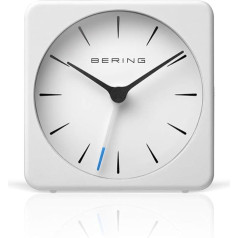BERING 90066-54S Women's and Men's Alarm Clock Quartz Movement Home Decor Collection with Plastic Glass, White, Watch