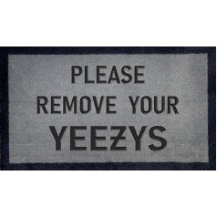 ARTISAN KISS Ornate Kiss Doormat - Please Remove Your Yezys Doormat Washable 70 x 40 cm Light Grey Yezzy 70 x 40 cm
