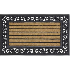 Lifestyle Comfort Ltd LSC Karina Robust Doormat with Coconut Bristles, Washable and Non-Slip Outdoor Timeless Elegant Design Coir Mat (1 Piece, 45 x 75 cm)