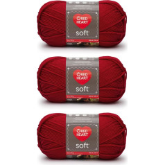 Red Heart Soft Yarn 3 Pack Truly Red 3 Pack