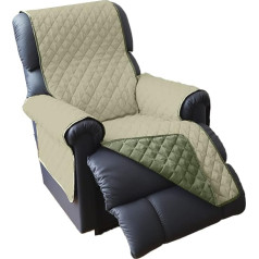 easylife lifestyle solutions Reversible Water Resistant Furniture Protector - Protects Against Spills, Stains, Dirt, Scrapes and Pet Hair, Recliner Chair in Sage/Olive Green