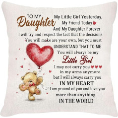 Hardeson To My Daughter Gifts from Mum Dad | My Little Girl Yesterday My Friends Today My Daughter Forever Pillow Case Birthday Graduation Gift for Daughter