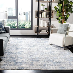 SAFAVIEH Modern Rug for Living Room, Dining Room, Bedroom - Amelia Collection Short Pile, Blue and Grey, 91 x 152 cm