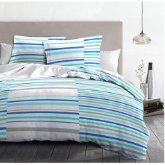 Home Passion 60478 Pack of 3 Pieces of 57 Yarns Alternating Cotton Duvet 240 x 260 cm Turquoise