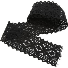 Udavivi 10 Yards Baumwoll Faden aus schwarzem Spitzen Band für DIY-Bekleidungs zubehör, Vorhang Besatz und dekorative Verzierungen