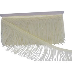 KUYLENT 6.5 Yard 10.2 cm Polyester Fringe Trim Lace Chain Tassel Fringe Trim for Latin Dress Stage Clothing Lampshade Decoration DIY (Beige)