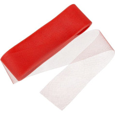 QUARKZMAN 23 Meter 7,6cm breites Polyester-Pferdehaarband, 1 Rolle Steifes Pferdehaarband für Polyester-Bonings, Nähen von Hochzeitskleidern Tanzkleidern Röcken Hutverzierungen, Rot
