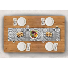 Vilber, Toledo 05 Vinyl Table Runner (30.5 x 120 cm), Stain Resistant, Non-Slip and Heat Resistant, Can be Combined with Placemats and Rugs