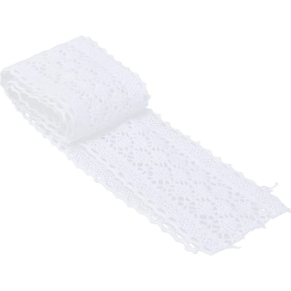 FLEXMAN 9,1 M Spitzenband, Exquisites Muster, Vintage Spitzenbesatz aus Baumwolle für Hochzeitsdekorationen, Blumenmuster, Geschenkpapier und Schmuckdesign (White)