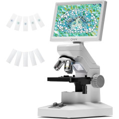 Opqpq ODM301 Max Microscope for School and Home Teaching, 1200X Digital Biological Microscope with 7 Inch Screen for Children, Wireless Science Microscope, USB & HDMI Scope