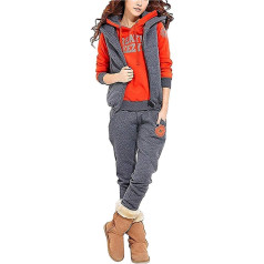 BUOYDM Tracksuit for Women Jogging Suit Jacket Sweatshirt & Pants Sports & Vest 3 Piece Sport Outwear