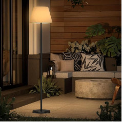 Amdelne Outdoor Solar Floor Lamp, Wireless Floor Lamp USB with Rechargeable Battery, RGB Garden Remote Control, Dimmable, Light Sensor, IP65 Weatherproof, Height 147 cm Height Adjustable, Decoration