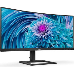 Philips 346E2CUAE - 34 Inch (86 cm) WQHD Curved USB-C Docking Monitor (3440 x 1440, 75 Hz, HDMI, DisplayPort, USB-C) Black