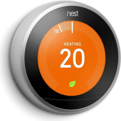 Google Nest learning thermostat, 3rd generation, stainless steel