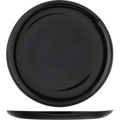 H&h Set of 6 Piatti Pizza Premiere in Vetro Opal Nero cm 32
