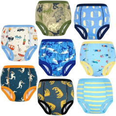 Hubbmx MooMoo Baby Cotton Tracksuit Bottoms, Highly Absorbent, Toddler Potty Training Underwear for Baby Girls and Boys, 2T-7T, Blue (Pack of 8), blue
