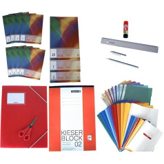 Colalu Complete school set notebooks, pencils, file folders, scissors, notebook cover, eraser, everything for the start of school, school supplies (extended set 2nd grade (red))