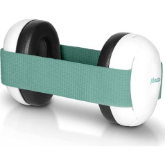 Alecto BV-72 - Ear Protection for Babies and Toddlers - Noise Protection Headphones - Capsule Ear Protectors - Adjustable Fit - Sound Dampening up to 26 dB - White/Green, White/Mint Green