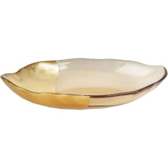 Romimex Amber Gold Glass Table Decoration 34 x 7 x 19 cm