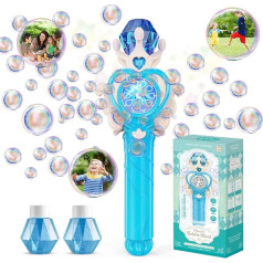 Bombble Electric Bubble Toy, Lotus Flower Bubble Machine for Children, 10,000+ Bubbles / min with 120 ml Bubble Solution, Battery, LED for Outdoor/Party/Wedding, Bubble (131 UK Blue)