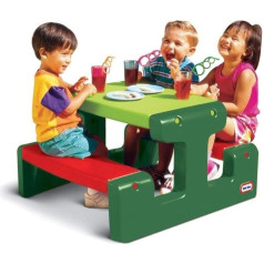 Little Tikes Junior Picknicktisch mit 4 Sitzplätzen - Für Hausaufgaben, Projekte und Spiele - Evergreen