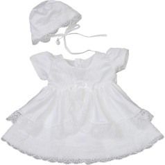 YiZYiF Baby Girl Christening Dresses Tutu Lace Ruffle Princess Dress and Hood Set of 2 Newborn Baby Clothing Set for Christening Wedding Birthday Party