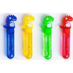 Toyseum 24 x Dinosaur Bubbles for Dinosaur Party Bag Fillers, Ideal for Your Boys and Girls, Dinosaur Bubbles for Kids Party Bags, 24 Pieces (4 Colour Variations)