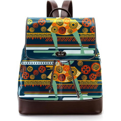 Exotische Frau spielt Djembe personalisierte Schultaschen Büchertaschen für Teenager, Mehrfarbig, 27x12.3x32cm, Rucksack Rucksäcke