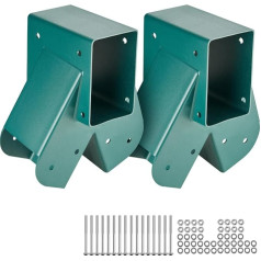 VEVOR Pack of 2 Swing Connectors 160 x 235 x 280 mm Swing Angle Carbon Steel Powder Coated Wall Connector Wood Connector Square Green Square Swing Connector Corner Connector for Garden Swing