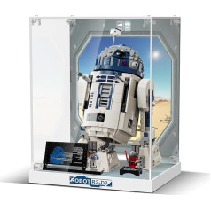 cooldac Acrylic Display Case for Lego 75379 Star Wars R2-D2, Dustproof and Transparent HD Back Wall Film Display Case for R2-D2 Lego 75379 Building Kit (Display Case Only, Lego Model Not Included)