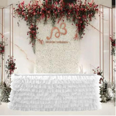 LUMoony Tutu Tulle Table Skirt Fluffy Chiffon Tulle Table Decoration Tutu Table Skirts Romantic Tulle Table Skirt for Round or Rectangular Table for Birthday Wedding Party Decoration