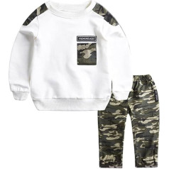 QINQNC Toddler Baby Boy Spring Autumn Clothing Kids Long Sleeve Tops Sweatshirt Stretch Camouflage Trousers Little Boy 2 Pieces Outfits