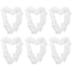 6 x 80g Thick Feather Boa Hen Party Fancy Dress Flutter Boas Many Colours Burlesque Feathers White