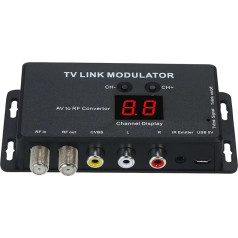 ANCLLO UHF Modulator, TM70 UHF TV Link Modulator, AV to RF Converter, IR Extender, Modulator Modulator, AV to RF Converter, IR Extender, Support PAL/NTSC with USB Charging Cable