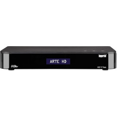 Imperial HD 7i Twin - HD Twin Satellite Receiver (2 Receivers, SAT>IP, Bluetooth, Alphanumeric Display, Radio, Recording PVR) - Black