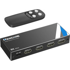 NEWCARE HDMI 2.1 Switch 4 in 1 Out, 8K @ 60Hz HDMI Switch with Remote Control, 4K @ 120Hz HDMI Splitter 4 in 1 Out Supports 48Gbps, Dolby Atmos, HDR 10+. HDMI Switch Automatic for PS5/4 Blu-Ray Player