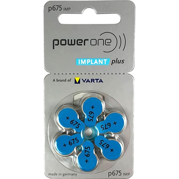 Power One 570mAh 1.45V Cochlea-Implantat-Batterien, 6-Teilige Batterien (10er Pack)