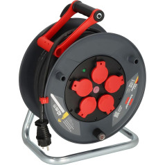 Brennenstuhl Professional cable reel 320 KU 4200 (40 m cable in black, made of special plastic, construction site use and constant outdoor use, made in Germany)