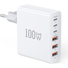 USB C Charger, 100 W GaN 6-Port USB Fast Charger PD3.0 Multiple Charger USB C Plug, Charging Station Compatible with iPhone 15/15 Pro/15 Plus/14 Pro Max, Samsun.g/Google/Tablet Power Supplies for