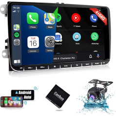 SEMAITU Car Radio for VW, Golf 5 6 Passat Polo Tiguan Seat Android CarPlay Car Radio - 9 Inch Touch Screen, GPS Navigation, WiFi, BT, USB, FM RDS, DSP EQ, Radio, Reversing Camera - 4+64G (TH0029)