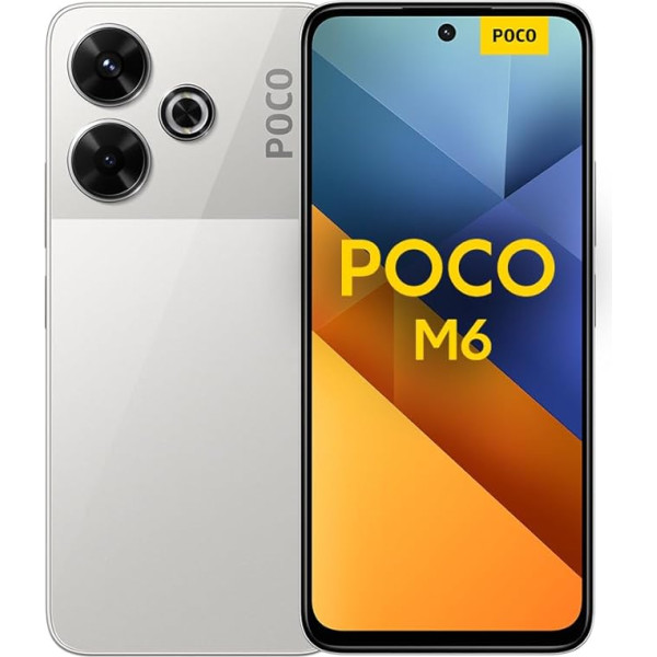 POCO M6 Smartphone, 8+256GB Handy ohne Vertrag, 90Hz 6,79'' FHD+Display, 108MP Kamera, 5030mAh, 33W FastCharge, Dual-SIM, Silver