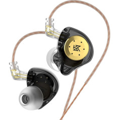 KZ EDX Pro Earphones, In-Ear Headphones with Microphone, HiFi Stereo Sound, 3.5 mm Jack, Comfortable to Wear, Lightweight Earphones for iPhone, iPod, iPad, MP3, Huawei, Samsung (Black, No Microphone)