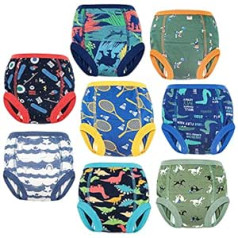 FLYISH DIRECT Baby Potty Training Pants Baby Training Pants Toddler for Training Pants Potty Training Pack of 8, Sporty