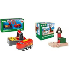 BRIO World 33213 IR Cargo Locomotive - Electric Locomotive with Remote Control - Accessories for BRIO World & World 33754 Magnetic Bell Signal - Railway Accessories for BRIO Wooden Railway