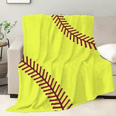 Softball Blankets for Girls, Softball Gifts for Girls of Team 8 9 10 11 12 Years Softball Lovers Gift for Sports Softball Equipment for Children and Adults 130 x 150 cm