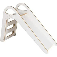 Meowbaby Slide for Children - Baby Wooden Sturdy Children's Slide, Large Baby Slide, White
